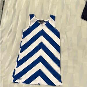 Polo Ralph Lauren Blue and White Chevron Top